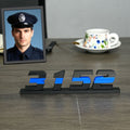 Personalizado 3D impreso Línea Azul Número Placa de nombre Decoración de escritorio Cumpleaños Agradecimiento Jubilación Regalo para Policía Agente de la Ley
