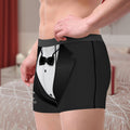 Traje personalizado con pajarita Calzoncillos bóxer para hombre con nombre y fecha Aniversario de boda Regalo para novios Novio