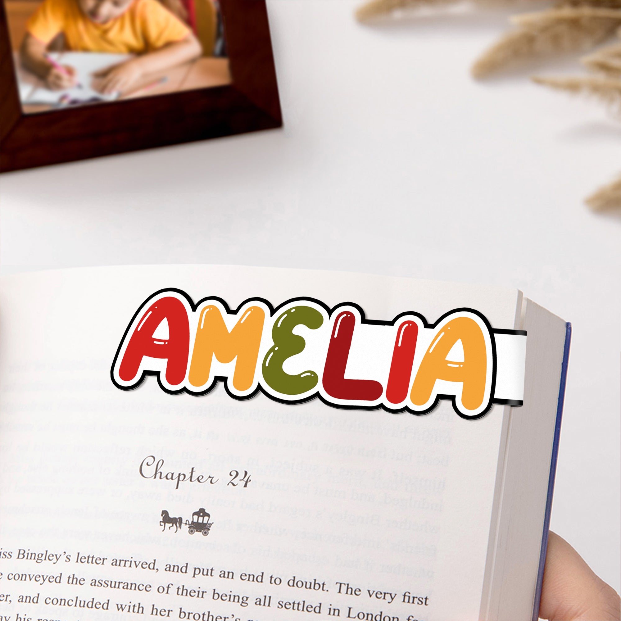 Marcapáginas magnético personalizado con nombre en color brillante Accesorio de lectura Cumpleaños Vuelta al cole Regalo de uso diario para amantes de los libros Ratones de biblioteca