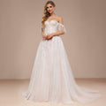 Bridal Wedding Dress Pink Long Ball-Gown Princess