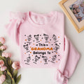 Personalizada Cute Line Cartoon Character Soft Camiseta Sudadera con Nombre Regalo de Cumpleaños para la Familia Abuela Mama