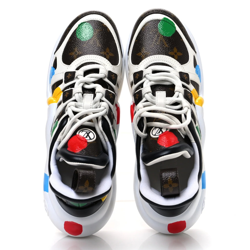 Louis Vuitton LV X YK Calfskin Monogram Dots Monogram Archlight Sneakers White