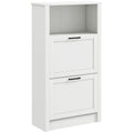 Freestanding Shoe Storage Cabinet Organizer for Entryway Hallway, Holds 10 Pairs, White