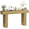 63" Narrow Farmhouse Console Table with Thickened Top for Entryway, Oak