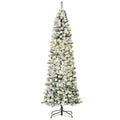 7.5 Artificial Christmas Tree with Warm White LED Light, Holiday Home Xmas Decoration, Green
