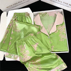 PIJAMA SATÉN 3 PIEZAS-VERDE ESMERALDA – SPRING