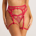 Lounge Underwear Cecily Intimates Thong & Suspender Belt (Set) - Maroon
