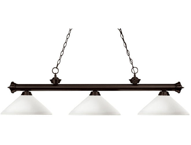 Z-Lite Riviera Angle Matte Opal Pool Table light