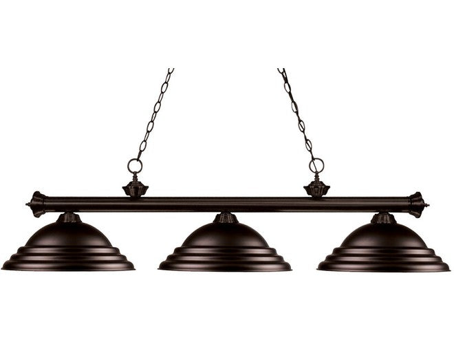 Z-Lite Riviera Bronze Stepped Pool Table light