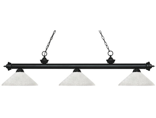Z-Lite Riviera Matte Black with Angle White Linen Light