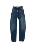 Elisabetta Franchi Wide-Leg Denim Jeans — Blue