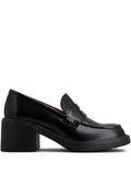 Tod'S Leather Block-Heel Loafer — Black