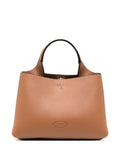 Tod'S Grained Leather Shoulder Bag — Tan