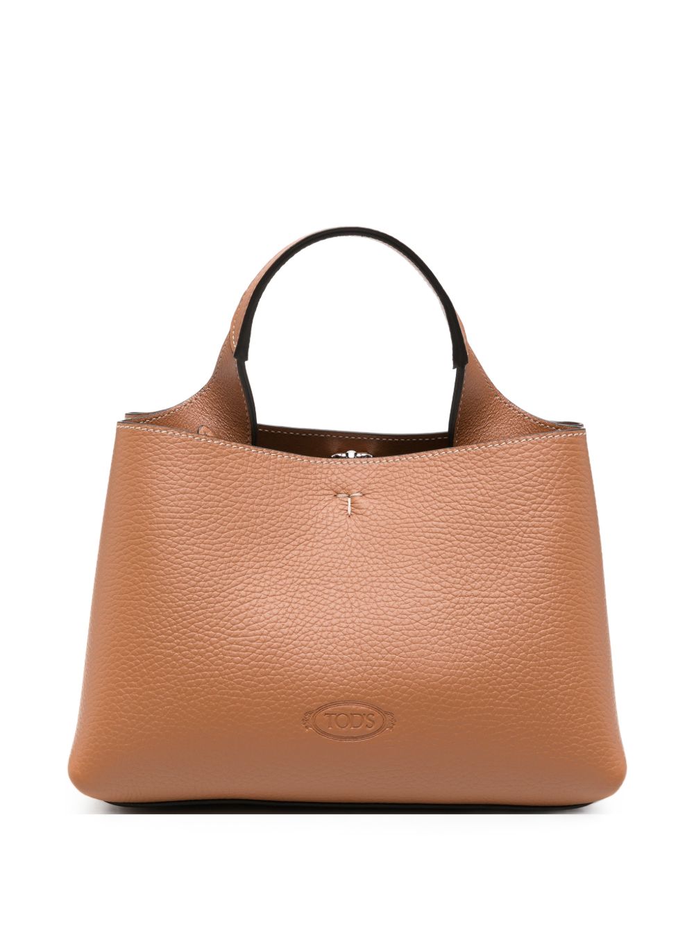 Tod'S Grained Leather Shoulder Bag — Tan