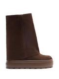 Casadei Suede Platform Boot — Brown