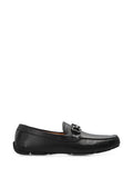 Ferragamo Gancini-Plaque Leather Loafer — Black