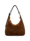 Tod'S Suede with Metal Dots Shoulder Bag — Brown