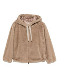 HERNO Faux Fur Hooded Jacket — Beige