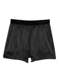Tom Ford Silk Elasticated Logo Waistband Shorts — Black