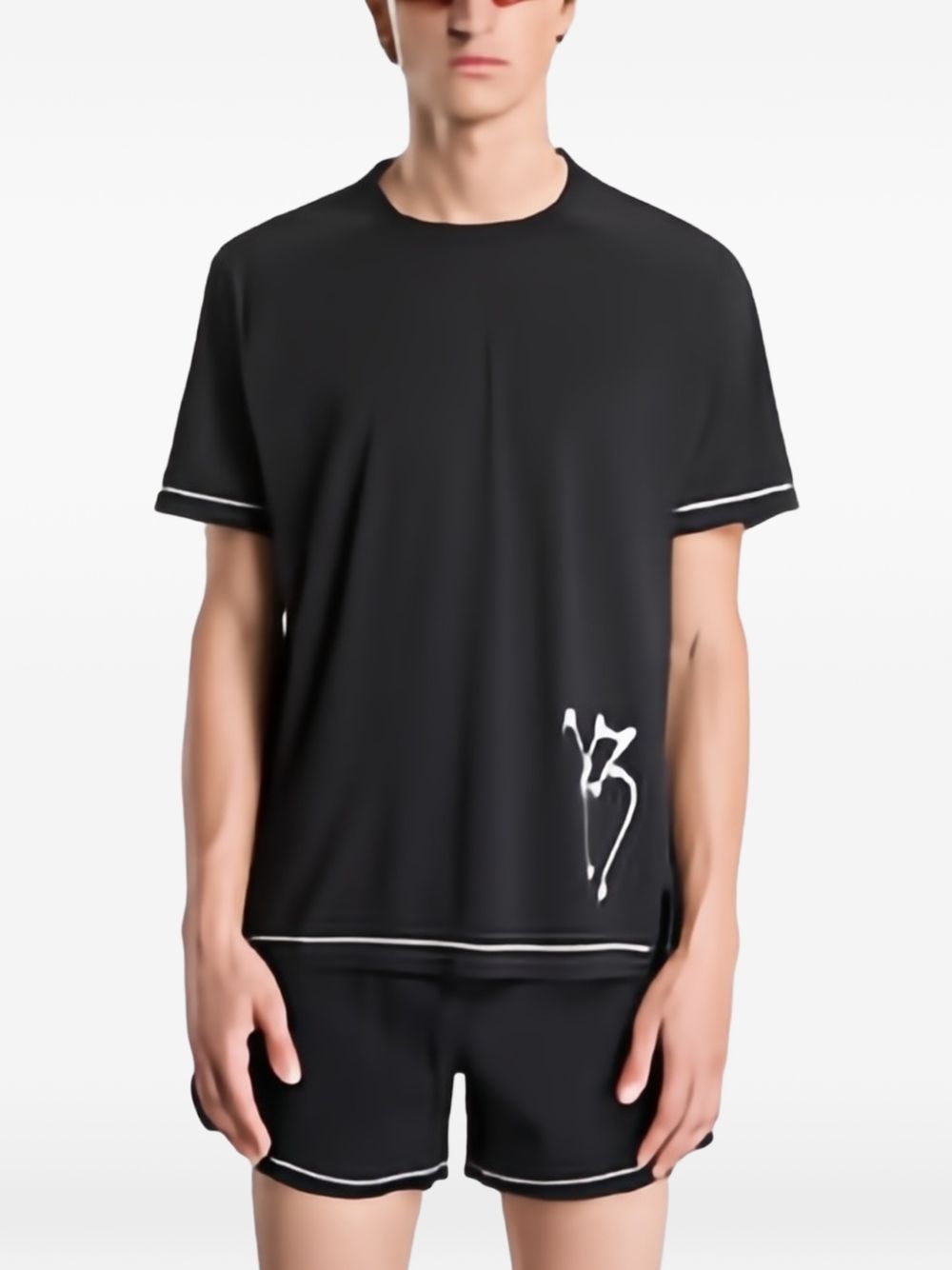 Y-3 Logo-Print Cotton T-Shirt — Black