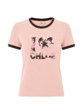 Chloé Graphic Logo Print T-Shirt — Pink