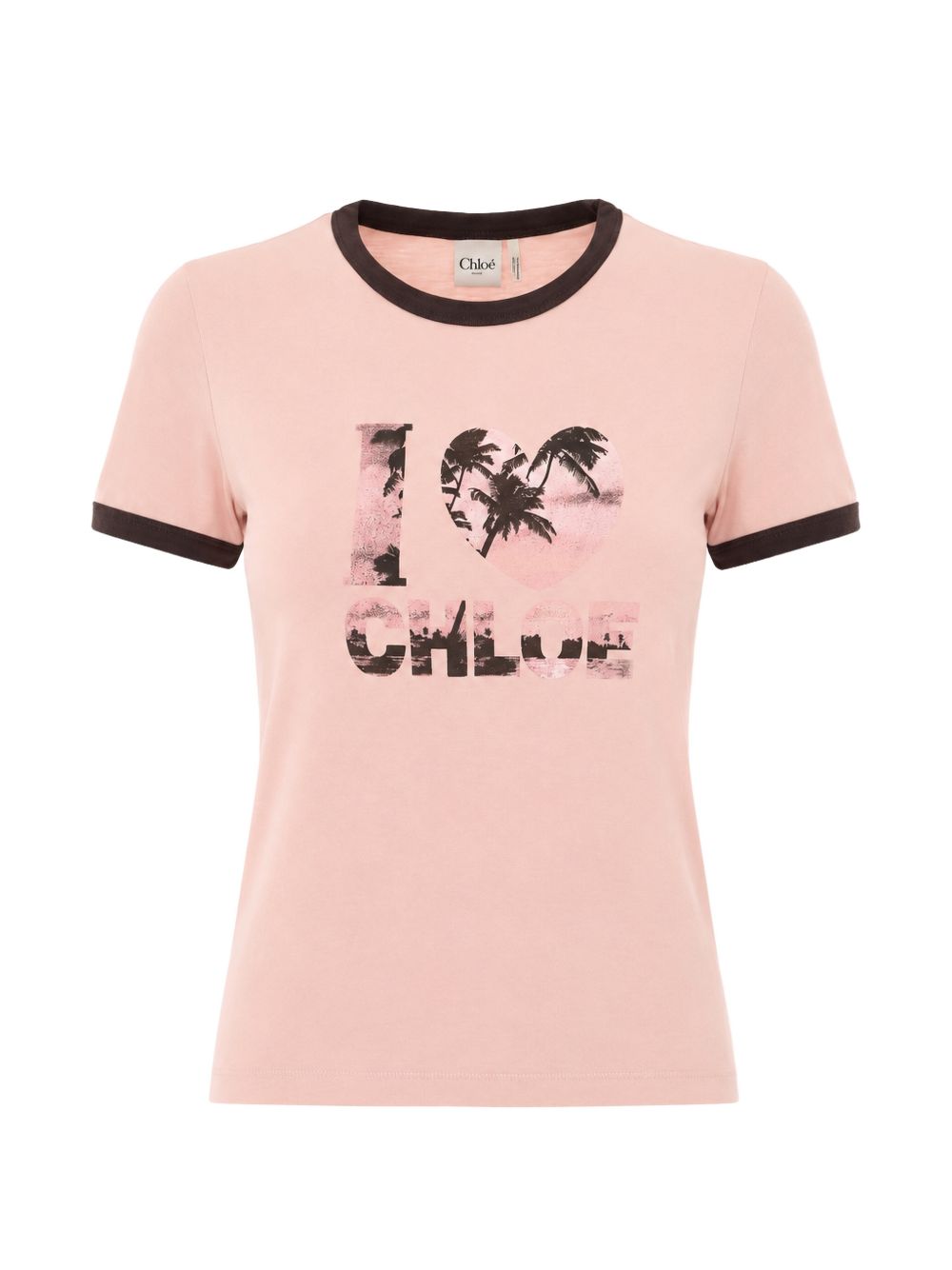 Chloé Graphic Logo Print T-Shirt — Pink