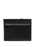 Ferragamo Monogram Leather Wallet — Black