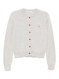 Maison Kitsuné Baby Fox Wool Cardigan — Light Grey
