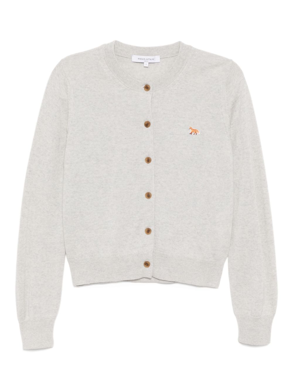 Maison Kitsuné Baby Fox Wool Cardigan — Light Grey