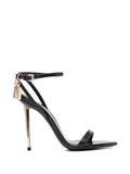 Tom Ford Padlock Ankle Strap Sandal Heel — Black