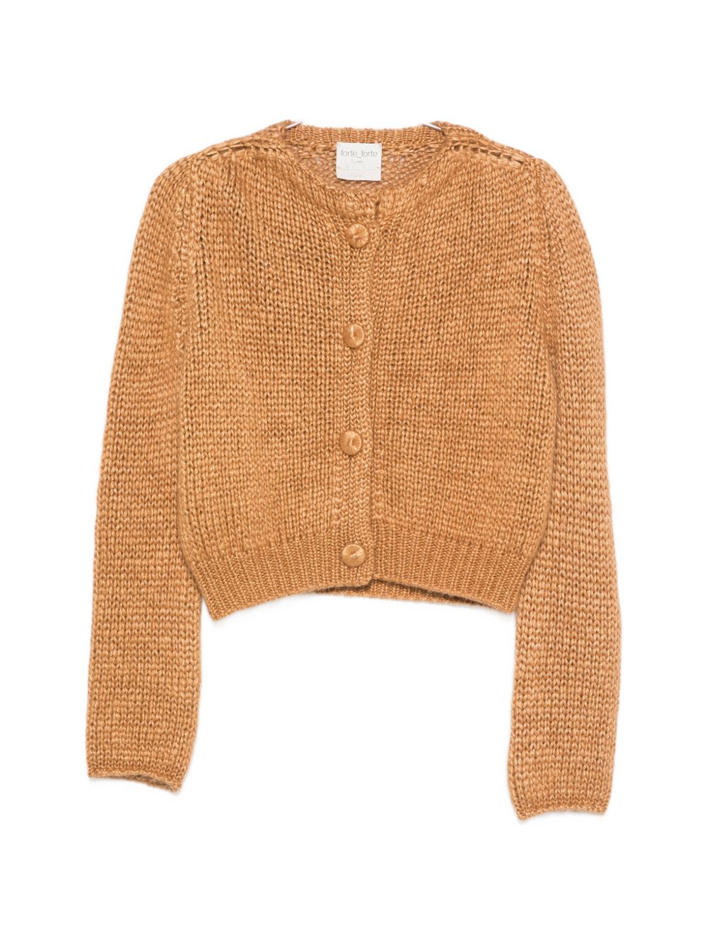 Forte Forte Chunky Knit Cashmere Blend Cardigan — camel