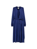 Forte Forte Tie-Neck Silk Dress — Navy