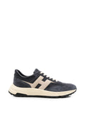 Hogan Hyperlight Leather Colorblock Sneaker — Dark blue