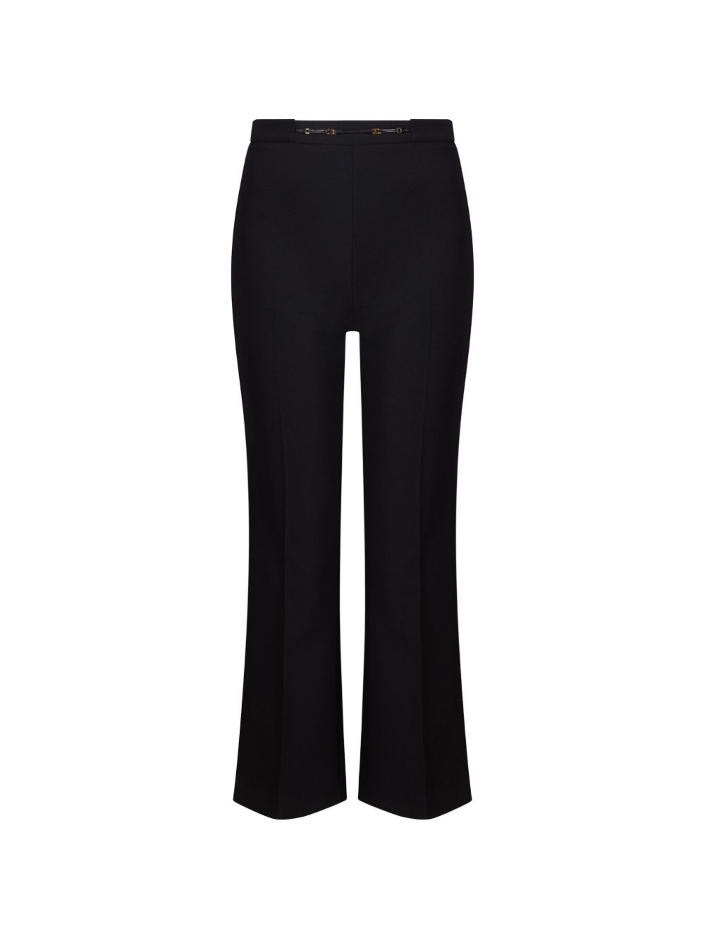 Elisabetta Franchi Horsebit-Detail Flared Trousers — Black