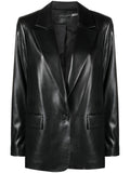 Alice + Olivia Faux Leather Blazer — Black