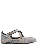 The Attico Touch-Strap Flat — Ash grey