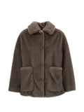 HERNO Faux-Fur Textured Jacket — Taupe