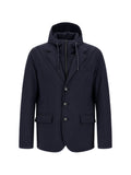 HERNO Hybrid Blazer with Removable Hood Blazer — Navy