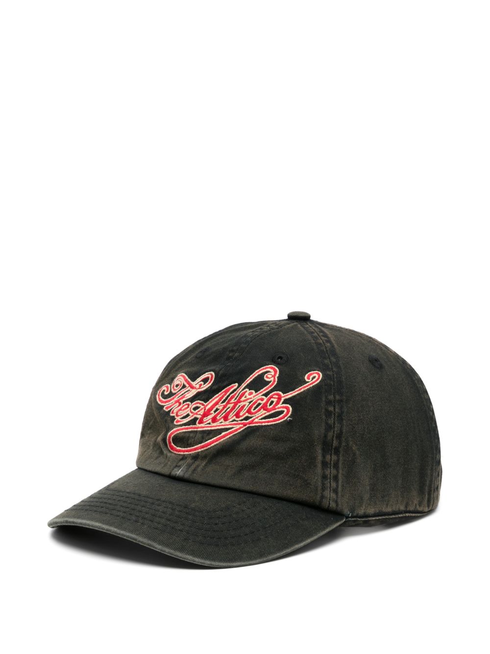 The Attico Logo-Embroidered Baseball Cap — Black