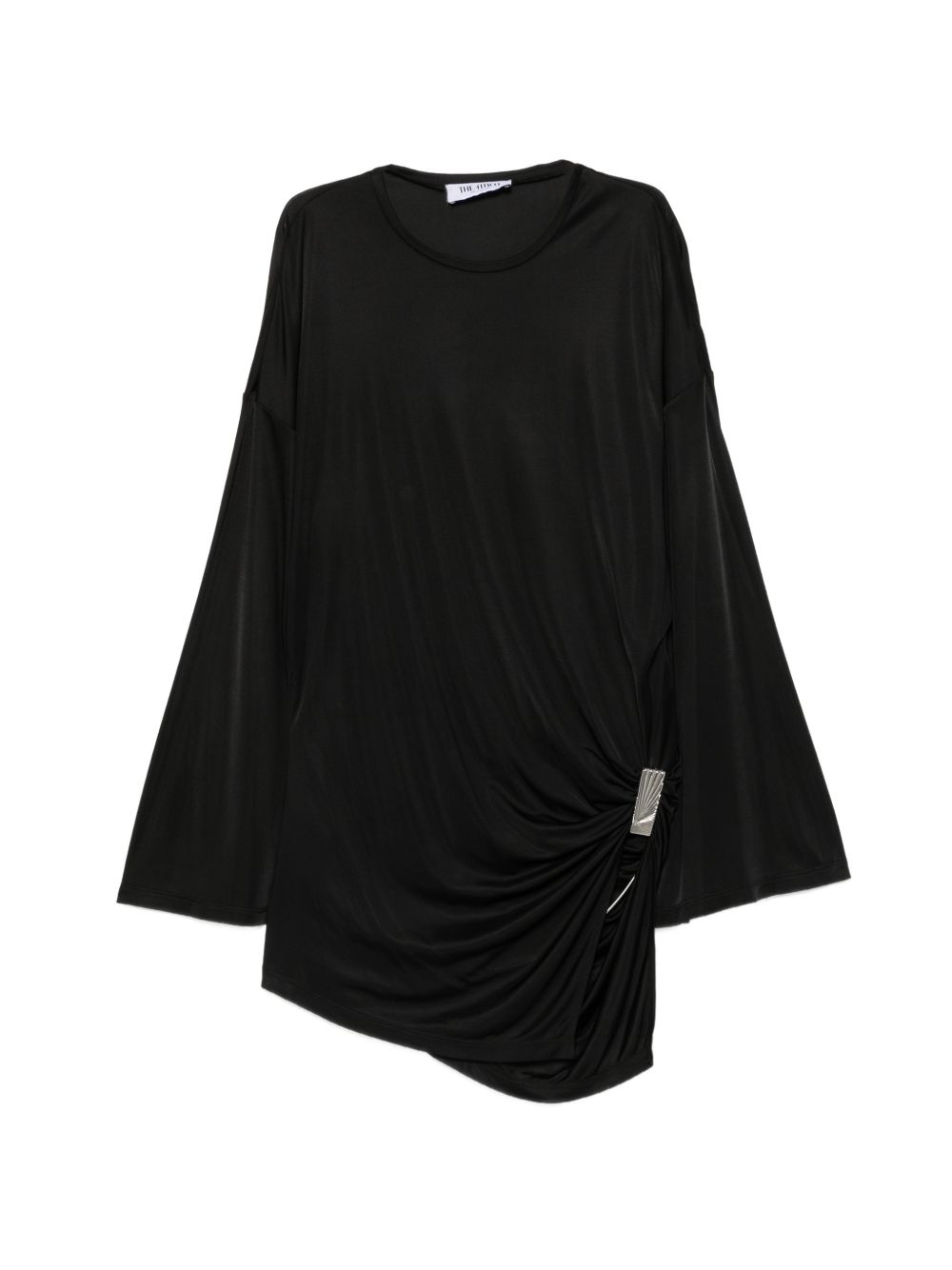 The Attico Gathered Asymmetric Dress — Black