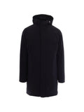HERNO Drawstring Hood Down Jacket — Navy