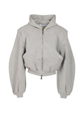 The Attico Logo-Embroidered Hoodie — grey