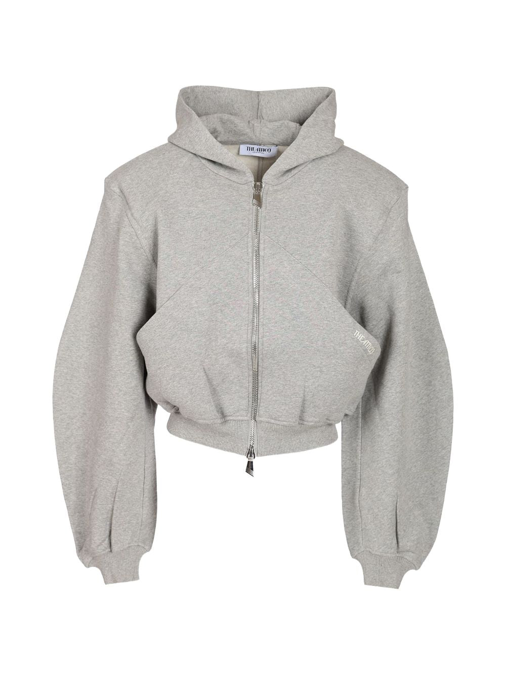 The Attico Logo-Embroidered Hoodie — grey