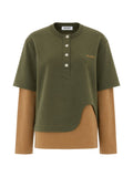 The Attico Color-Block Cotton Shirt — Green