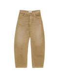 The Attico Wide-Leg Cotton Jeans — Beige