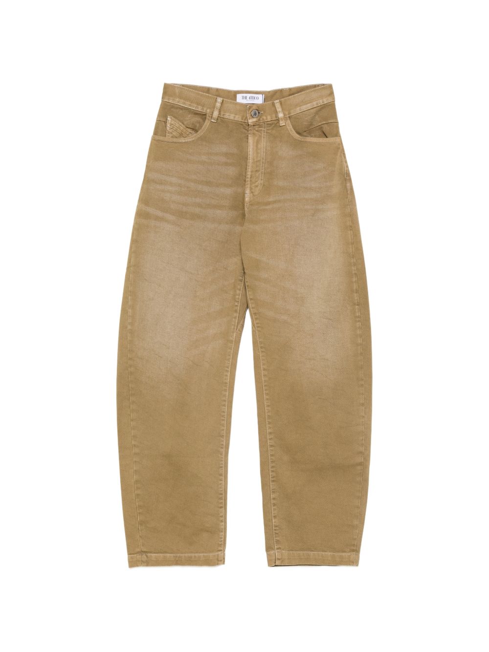 The Attico Wide-Leg Cotton Jeans — Beige