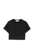 The Attico Corset-Panelled Cotton T-Shirt — Black