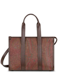 Etro Paisley Canvas Tote Bag — Brown