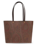 Etro Paisley Jacquard Tote Bag — Brown