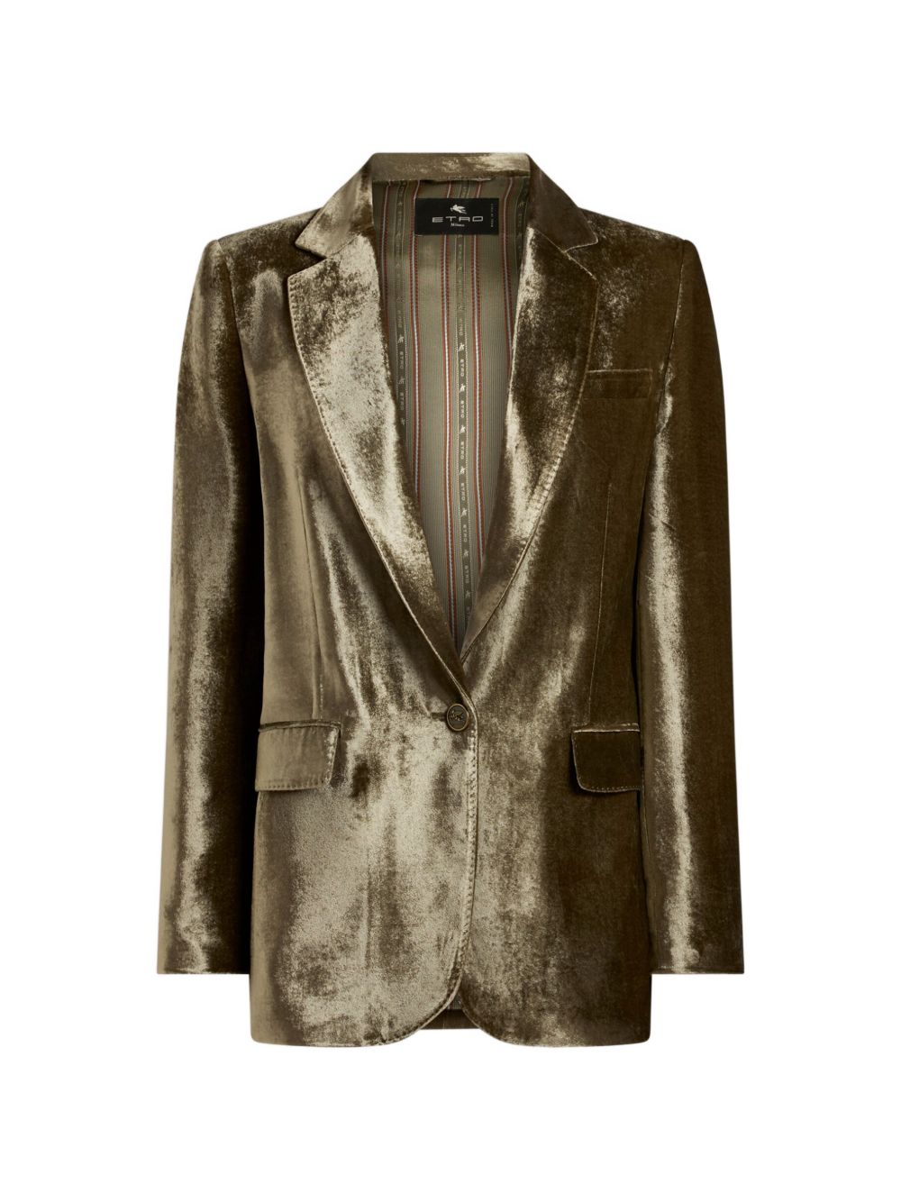 Etro Silk-Blend Velvet Blazer — gold